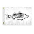 AGAS Striped Bass Novelty Boat Flag - 12 x 18 inch - Double Sided Printed 200D Nylon
