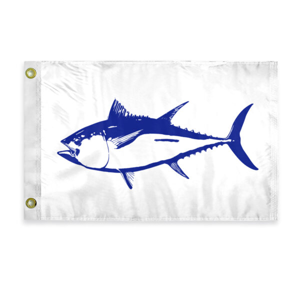 AGAS Tuna Novelty Boat Flag - 12 x 18 inch - Double Sided Printed 200D Nylon