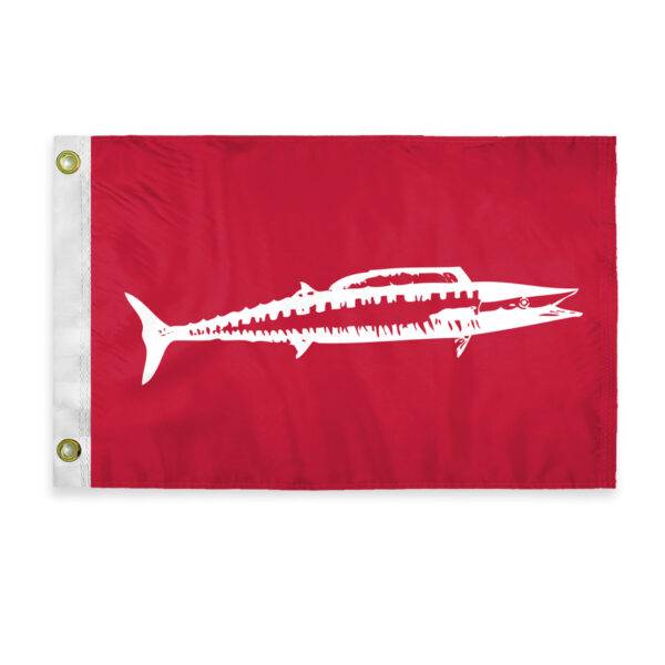 AGAS Wahoo Novelty Boat Flag - 12 x 18 inch - Double Sided Printed 200D Nylon