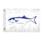 AGAS Blue Fish Novelty Boat Flag - 12 x 18 inch - Double Sided Printed 200D Nylon - Solid Brass Eyelets Canvas Heading - Vivid Colors Fade Proof - Blue Fish Funny Boat Nautical Flag