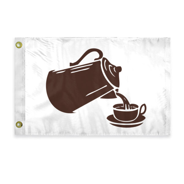 AGAS Coffee Break Novelty Boat Flag - 12 x 18 inch - Double Sided Printed 200D Nylon
