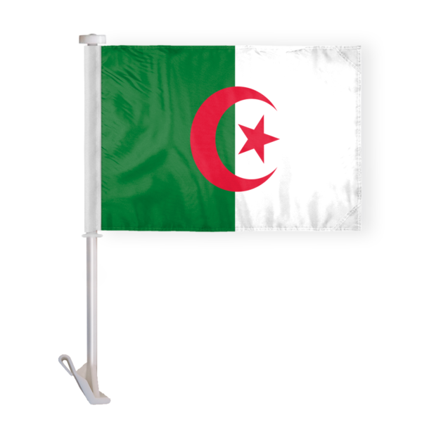 AGAS Algeria Car Flag 12x16 inch - Printed Single Sided on Polyester