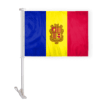 AGAS Andorra Car Flag with Official Seal 12x16 inch