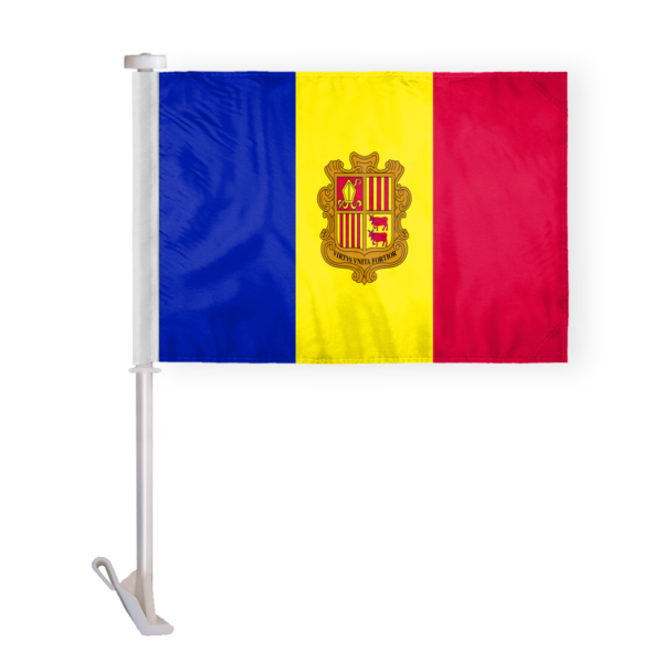 AGAS Andorra Car Flag with Official Seal 12x16 inch