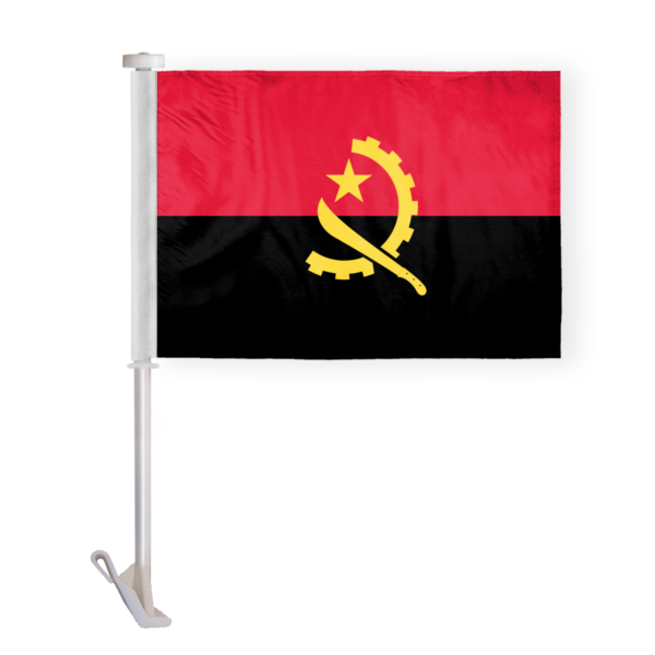 AGAS Angola Car Flag 12x16 inch Polyester Fabric Double Stitched