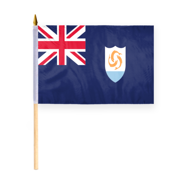 AGAS Small Anguilla Flag 12x18 inch mounted onto 24 inch