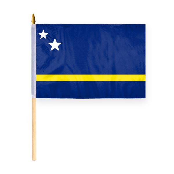 AGAS Small Curacao Flag 12x18 inch mounted onto 24 inch