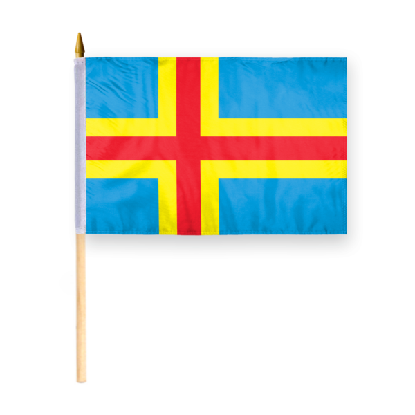 AGAS Aland Stick Flag 12x18 inch mounted onto 24 inch Wood Pole