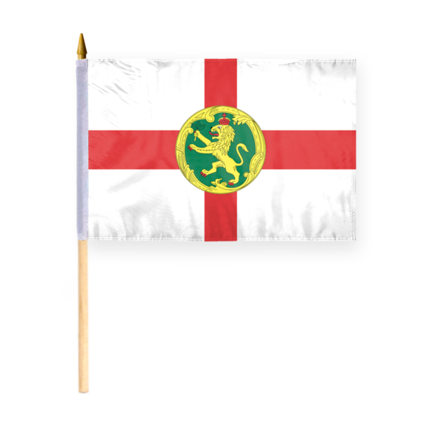 AGAS Alderney Stick Flag 12x18 inch mounted onto 24 inch Wood Pole