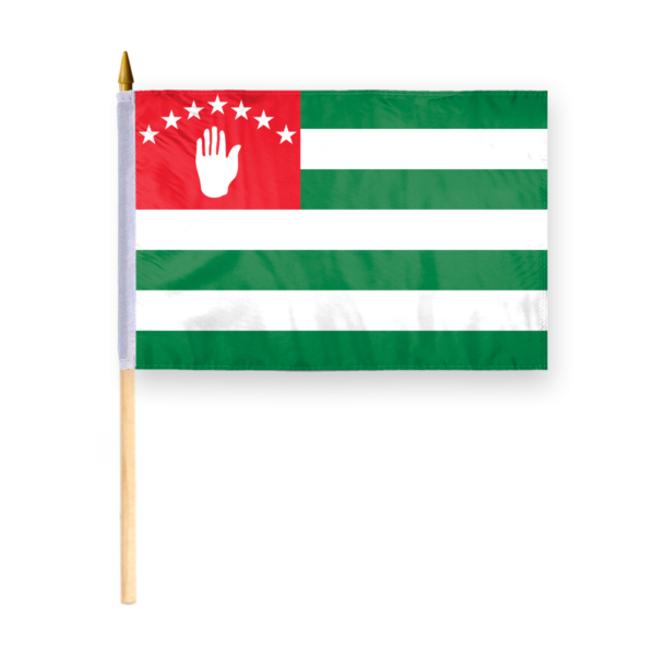 AGAS Small Abkhazia National Flag 12x18 inch mounted onto 24 inch