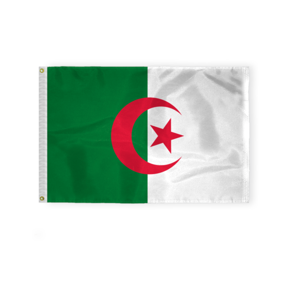 AGAS Algeria Flag - 2x3 ft - Printed Single Sided on 200D Nylon