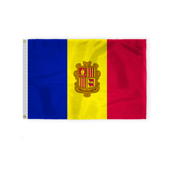 AGAS Andorra Principality Flag with Official Seal 2x3 ft Nylon