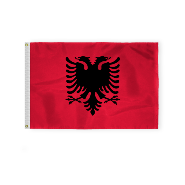 AGAS Albania Country Flag 2x3 ft Nylon Fabric Double Stitched Canvas Header