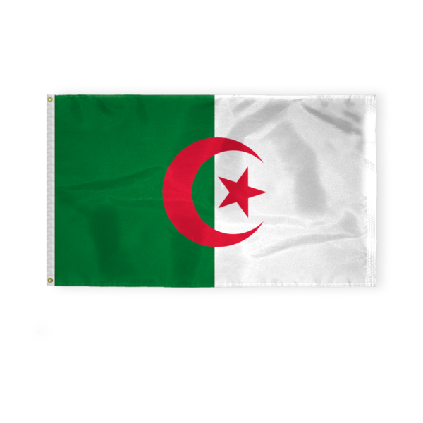 AGAS Algeria Flag - 3x5 ft - Printed Single Sided on 200D Nylon