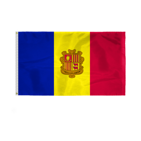 AGAS Andorra Flag with Official Seal 3x5 ft 200D Nylon