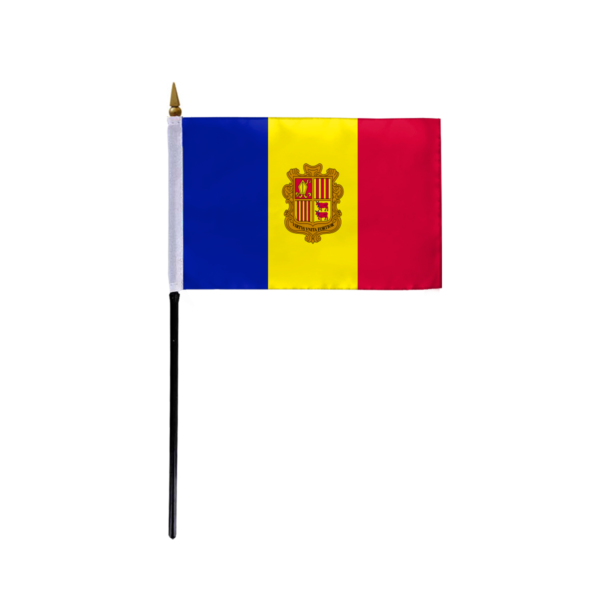 AGAS Small Andorra with Seal Flag 4x6 inch mounted