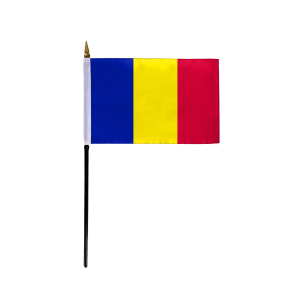 AGAS Small Andorra Flag without seal 4x6 inch mounted onto 11 inch Plastic