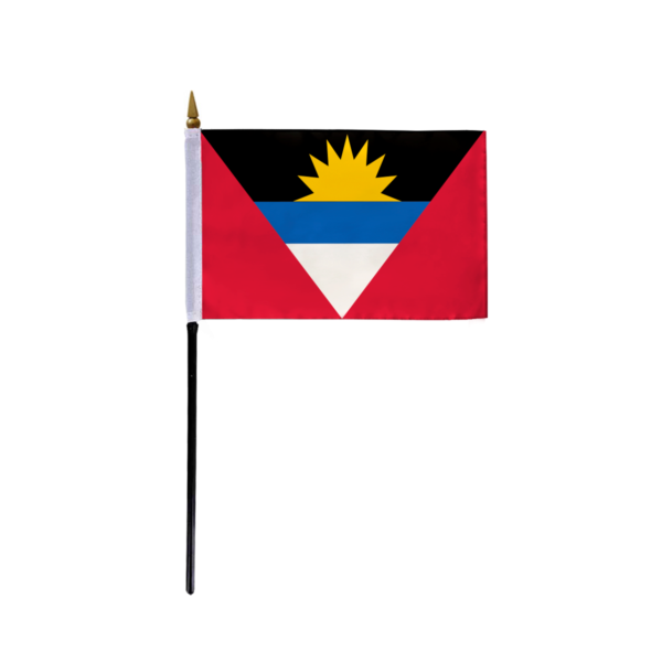 AGAS Small Antigua & Barbuda Flag 4x6 inch mounted onto 11 inch