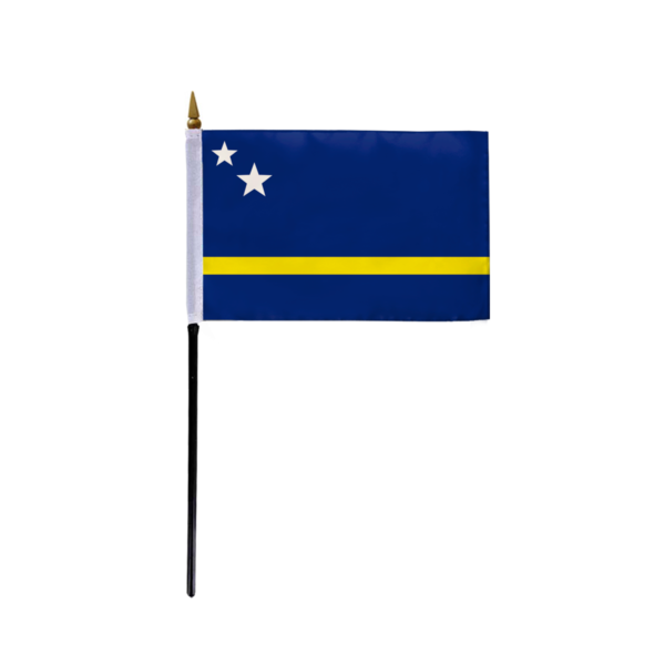 AGAS Small Curacao Flag 4x6 inch mounted onto 11 inch