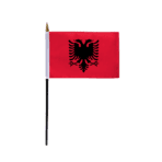 Albania 4x6 inch Stick Flag