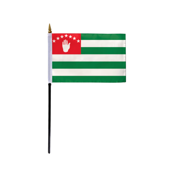 AGAS Small Abkhazia National Flag 4x6 inch mounted onto 11 inch