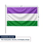Genderqueer 2x3 ft Nylon 200D Pride Flags