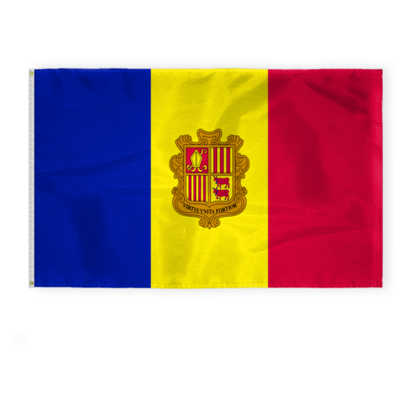 AGAS Andorra Flag with Official Seal 5x8 ft 200D Nylon