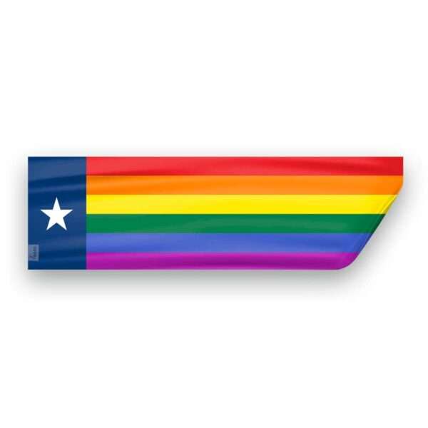 AGAS Texas Rainbow Flag 3x10 inch Static Window Cling