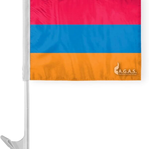 AGAS Armenia Car Flag 12x16 inch - Printed Single Sided on Polyester
