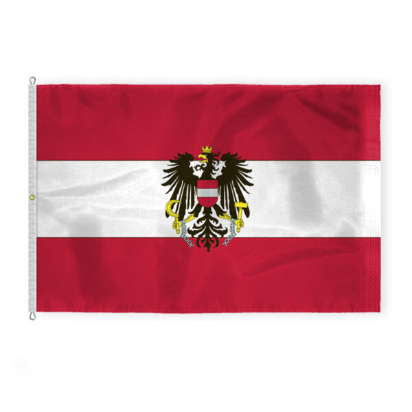 AGAS Austria with Eagle Seal Flag 8x12 ft - Printed Single Sided on 200D Nylon