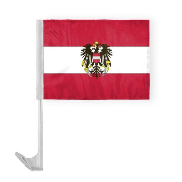 AGAS Austria with Eagle Seal Car Flag 12x16 inch - Printed Single Sided on Polyester