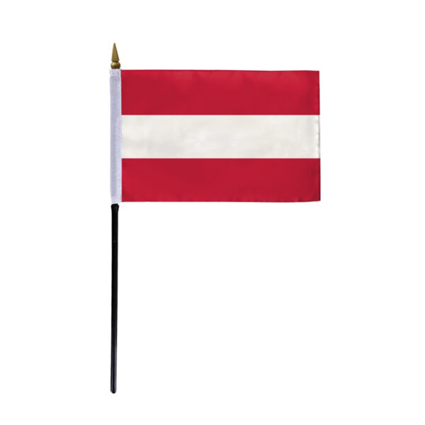 AGAS Austria Stick Flag 4x6 inch mounted onto 11 inch Plastic Pole