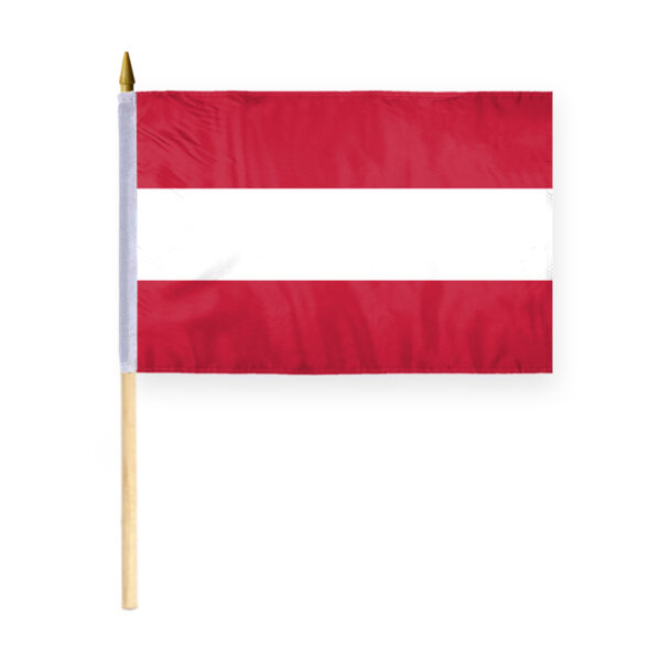 AGAS Austria Stick Flag 12x18 inch mounted onto 24 inch Wood Pole