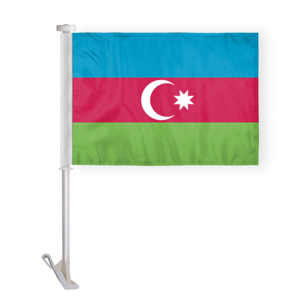 AGAS Azerbaijan Premium Car Flag 10.5x15 inch