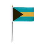AGAS Bahamas Stick Flag 4x6 inch mounted onto 11 inch Plastic Pole