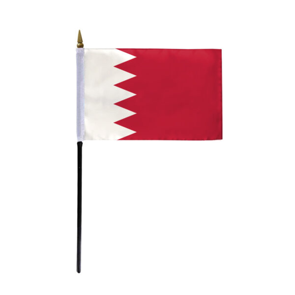 AGAS Bahrain Stick Flag 4x6 inch mounted onto 11 inch Plastic Pole