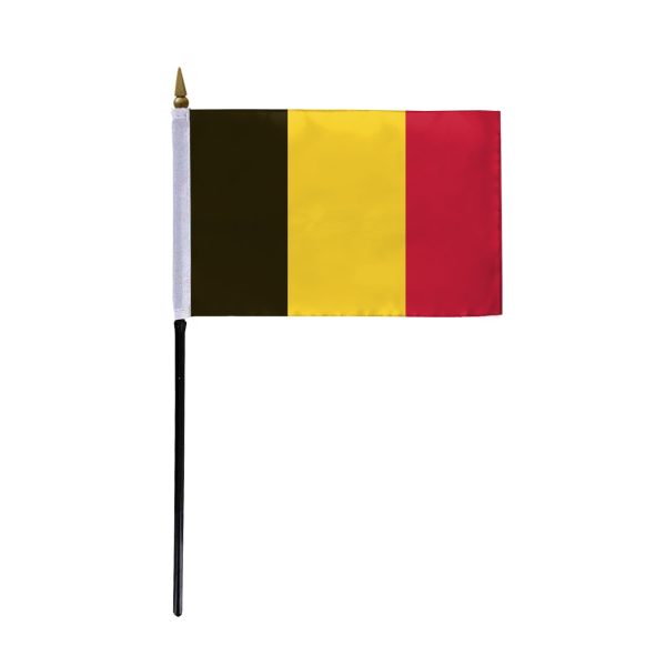 AGAS Belgium Stick Flag 4x6 inch mounted