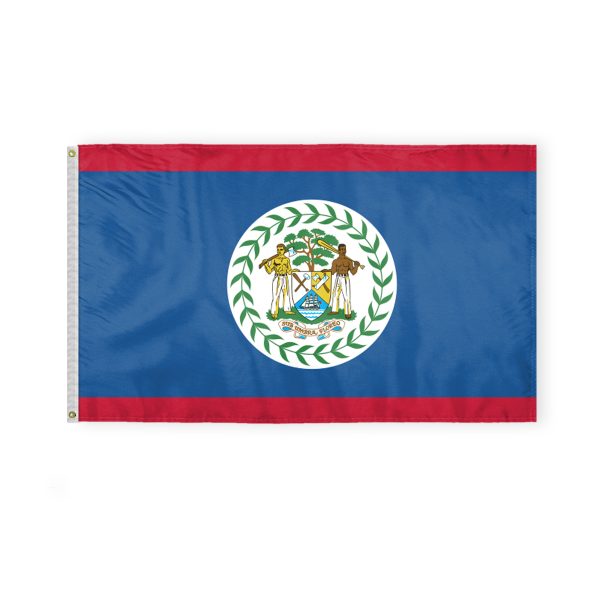 AGAS Belize Flag 3x5 ft - Printed Single Sided on Polyester