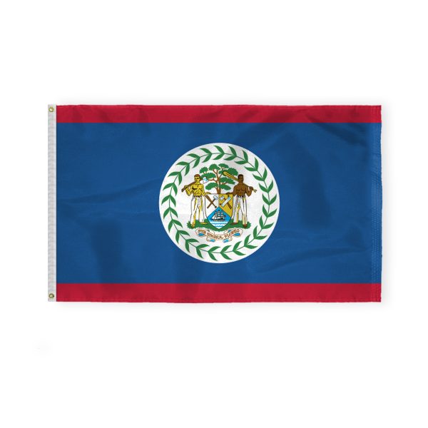 AGAS Belize Flag 3x5 ft - Printed Single Sided on 200D Nylon