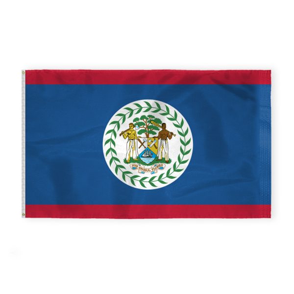 AGAS Belize Flag 6x10 ft -Printed Single Sided on 200D Nylon
