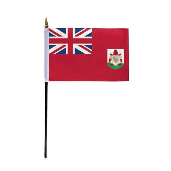 AGAS Bermuda Stick Flag 4x6 inch mounted onto 11 inch Plastic Pole