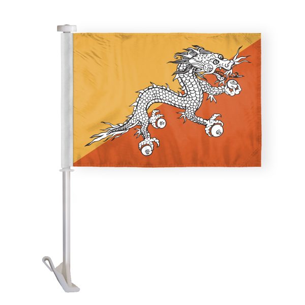 AGAS Bhutan Car Flag Premium 10.5x15 inch