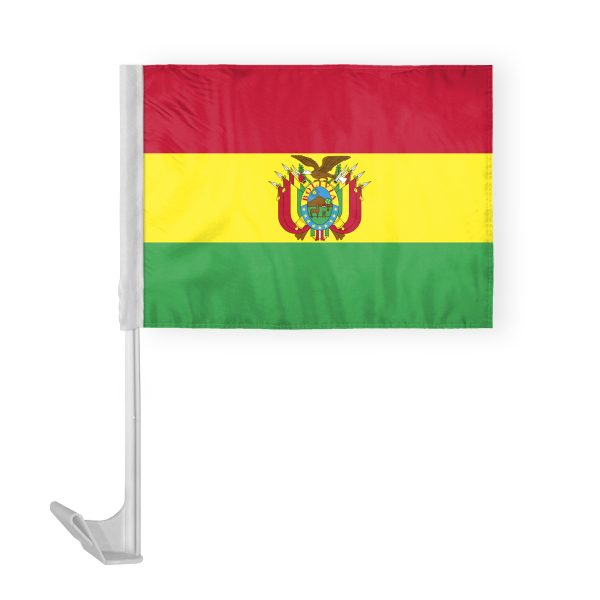 AGAS Bolivia Car Flag 12x16 inch - Printed Single Sided on Polyester