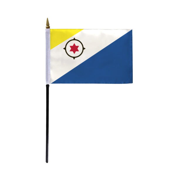 AGAS Bonaire Flag 4x6 inch - 11" Plastic Pole 100% Polyester