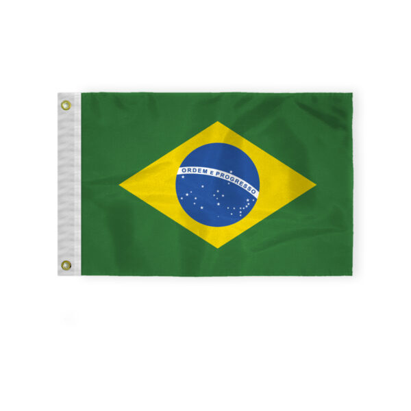 AGAS Brazil Boat Flag 12x18 inch - Printed Single Sided on 200D Nylon