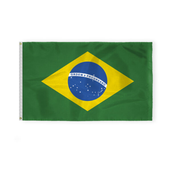 AGAS Brazil Flag 3x5 ft - Printed Single Sided on 200D Nylon