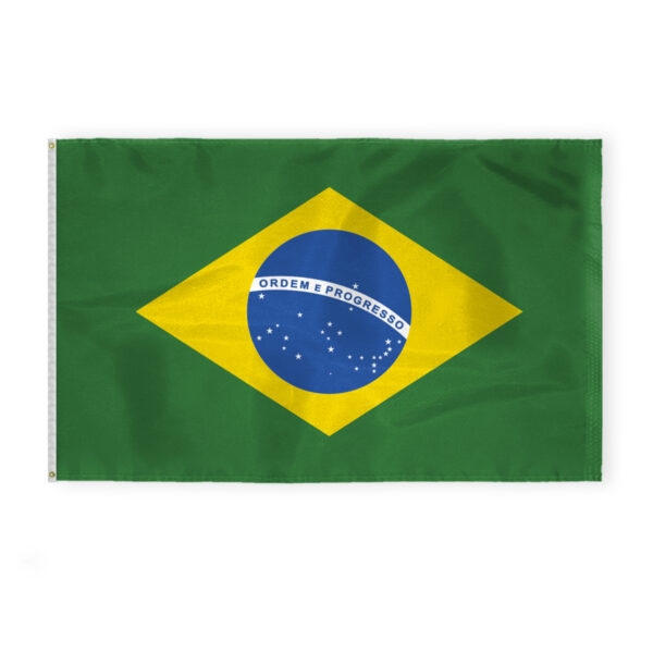 AGAS Brazil Flag 5x8 ft - Printed Single Sided on 200D Nylon