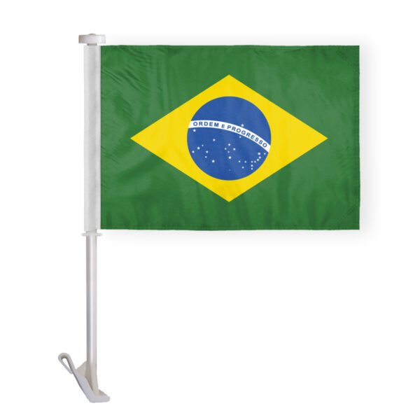 AGAS Brazil Premium Car Flag 10.5x15 inch - Printed Double Sided on Super Knit Polyester