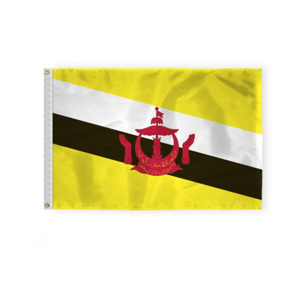 AGAS Brunei National Flag 2x3 ft Nylon Fabric Double Stitched Canvas Header Brass