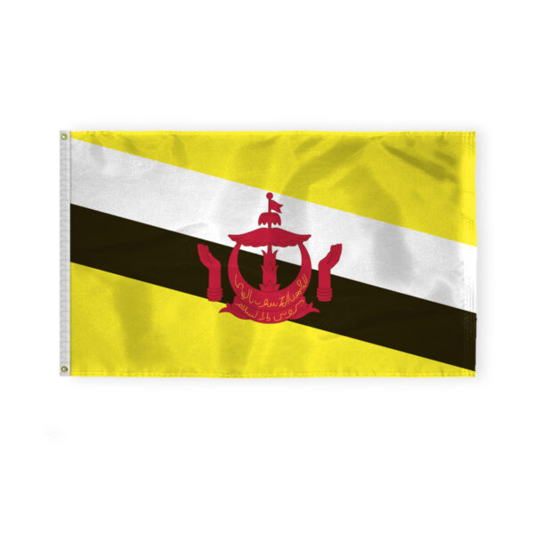 AGAS Brunei National Flag 3x5 ft 200D Nylon Fabric Double Stitched Canvas